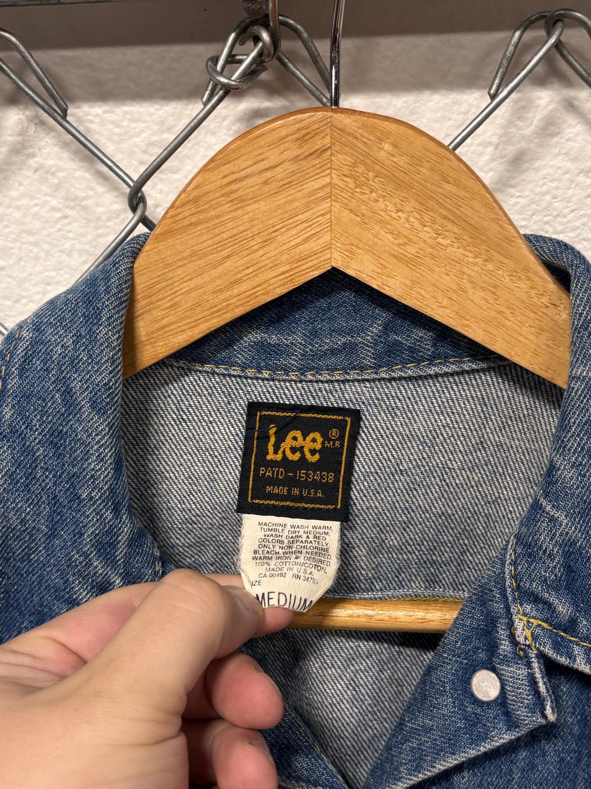 Vintage Lee Made in USA Denim Trucker Jacket Size Medium