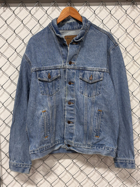 Vintage 90's Looney Tunes Thats All Folks Embroidered Cartoon Denim Jacket Size Large