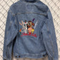 Vintage 90's Looney Tunes Thats All Folks Embroidered Cartoon Denim Jacket Size Large