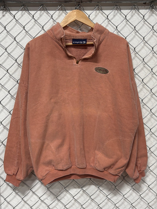 Vintage 90's Rocke Gear Overdyed Quarter Zip Pullover Sweater Size Large