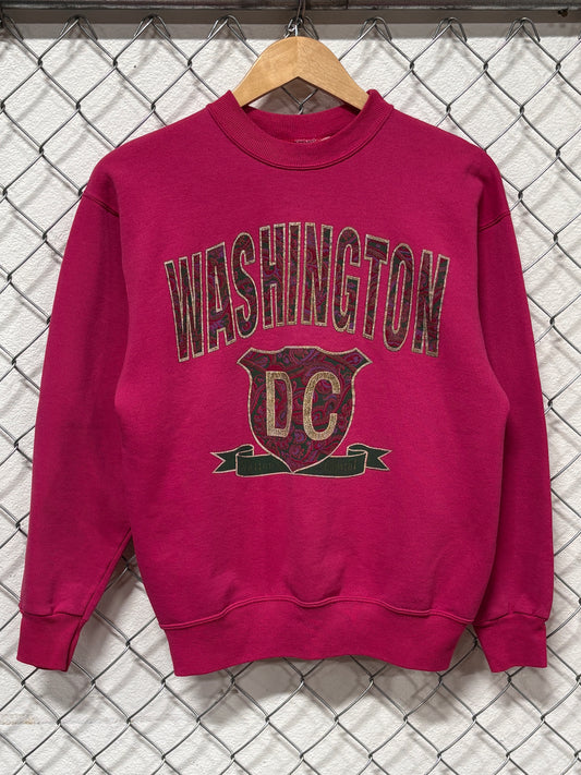 Vintage 90's Washington DC Tourist Souvenir Pink Sweater Size Medium
