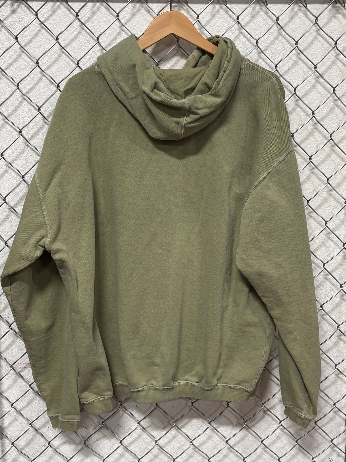 Vintage 90's Rocke Gear Overdyed Green Spell Out Hoodie Size XL