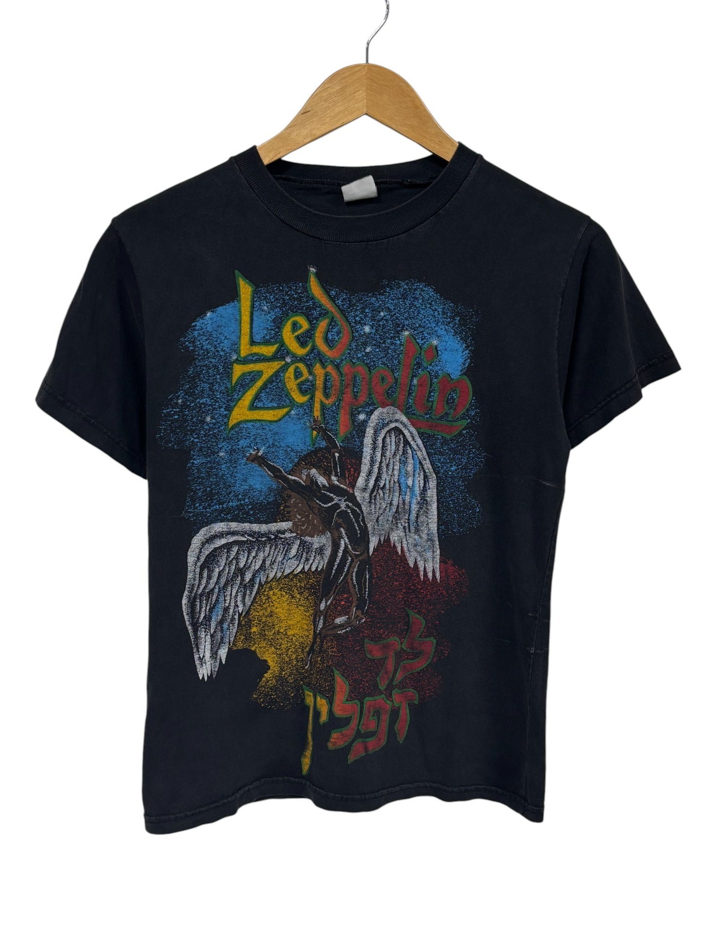 Vintage 80's Led Zeppelin Hebrew Band Members Graphic Tee Size Small