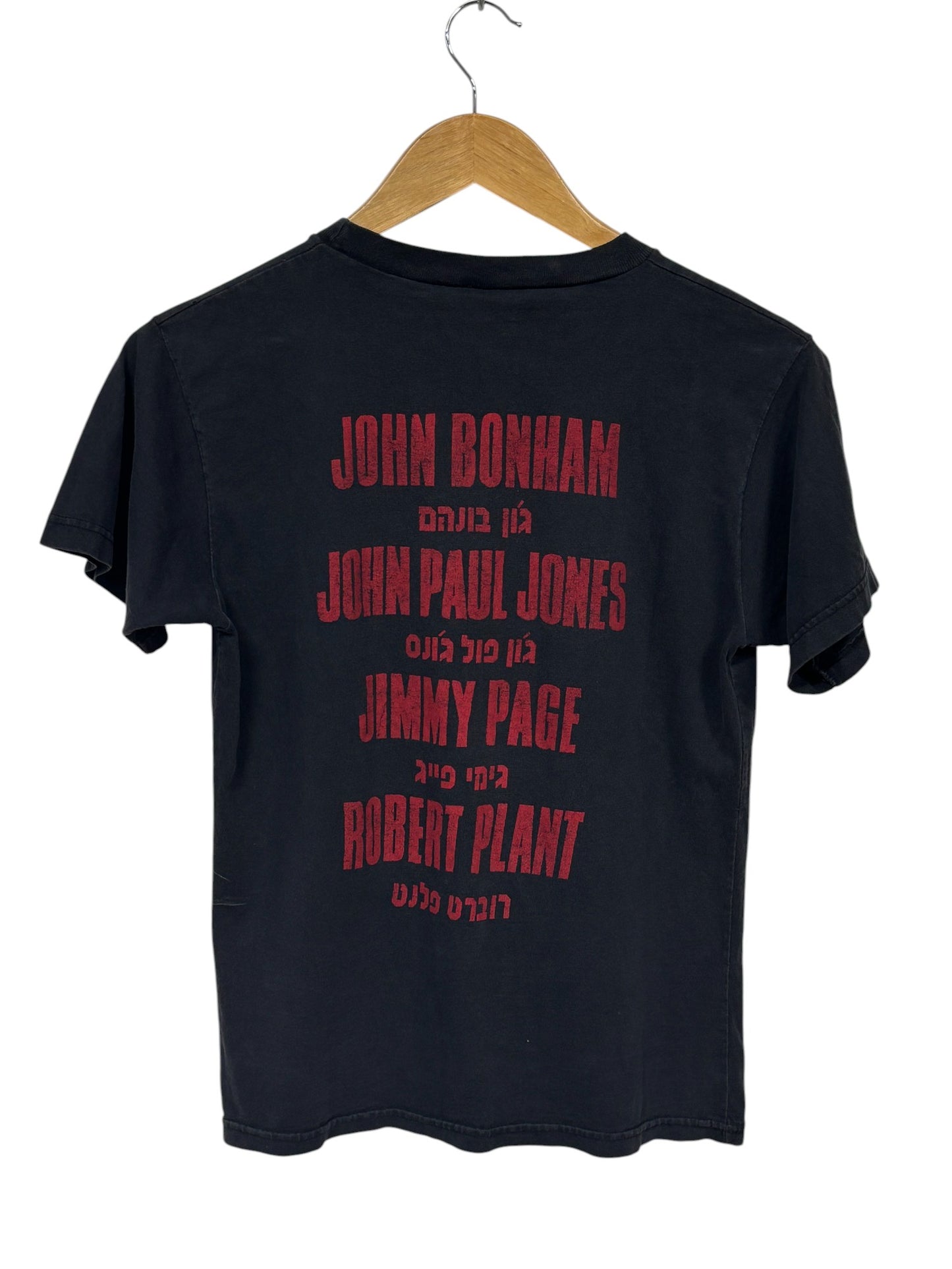 Vintage 80's Led Zeppelin Hebrew Band Members Graphic Tee Size Small