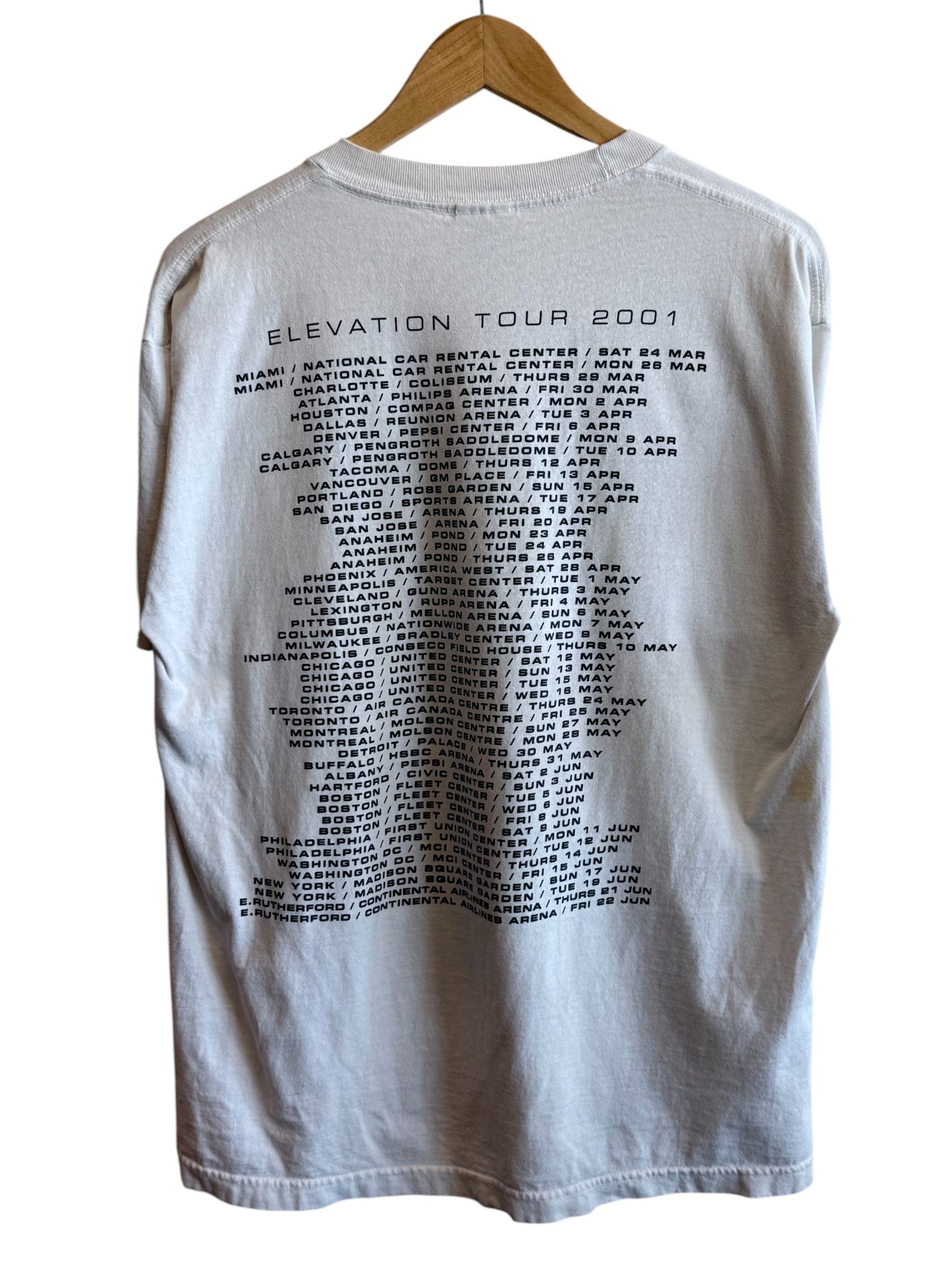Vintage 2001 U2 Elevation Tour Band Tee Size Large