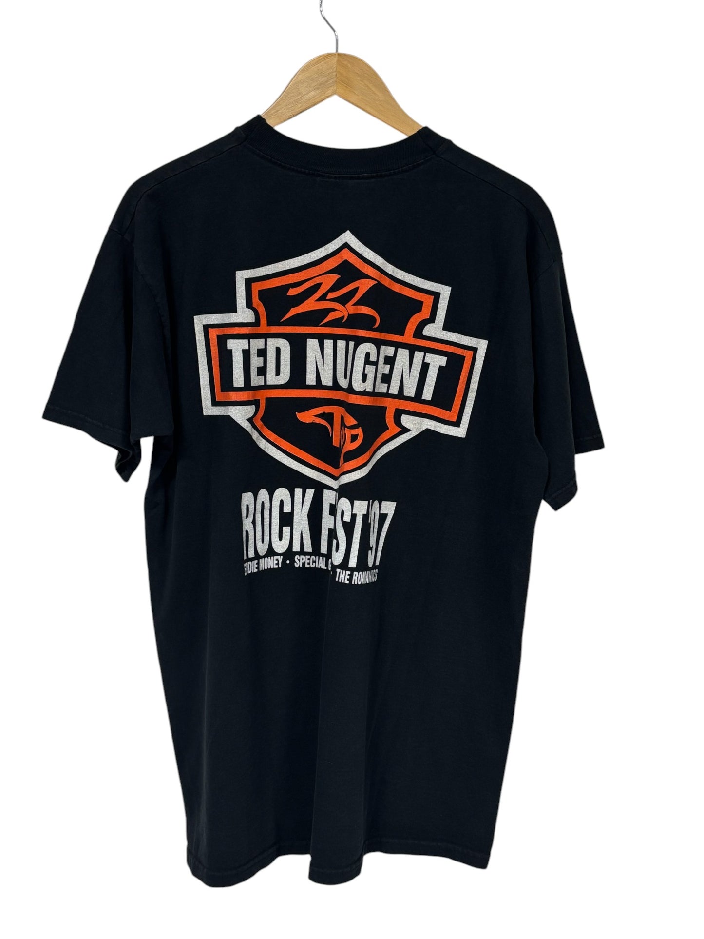 Vintage 1997 ZZ Top Ted Nugent Mean Rhythm Global Tour Band Tee Size XL