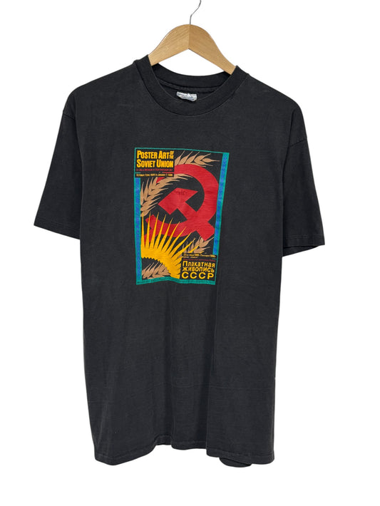 Vintage 1990 Poster Art of the Soviet Union Graphic Tee Size XL