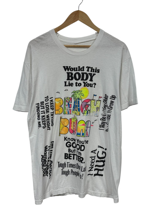 Vintage 80's Beach Bum Would This Body Lie To You Tee Size XL