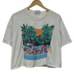 Vintage 90's Women's Tropical Island Life Cropped Tee Size Large