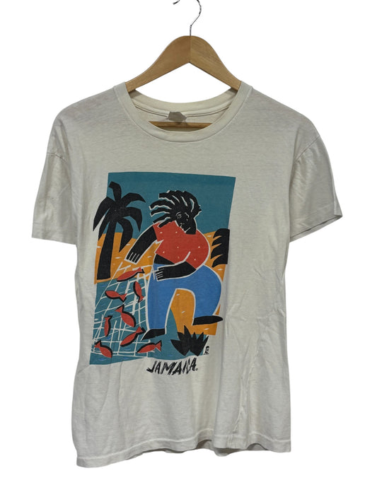 Vintage 80's Jamaica Fishing Abstract Art Tee Size Large