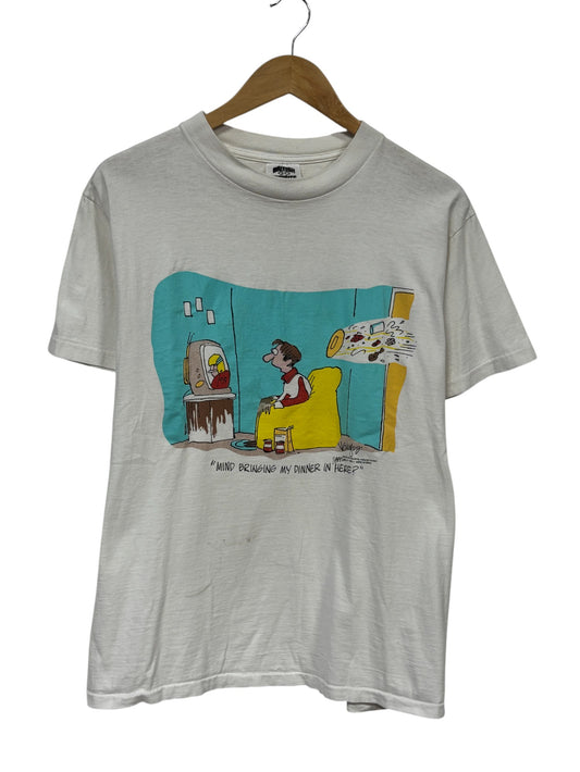 Vintage 80's Mind Bringing My Dinner in Here Cartoon Tee Size XL