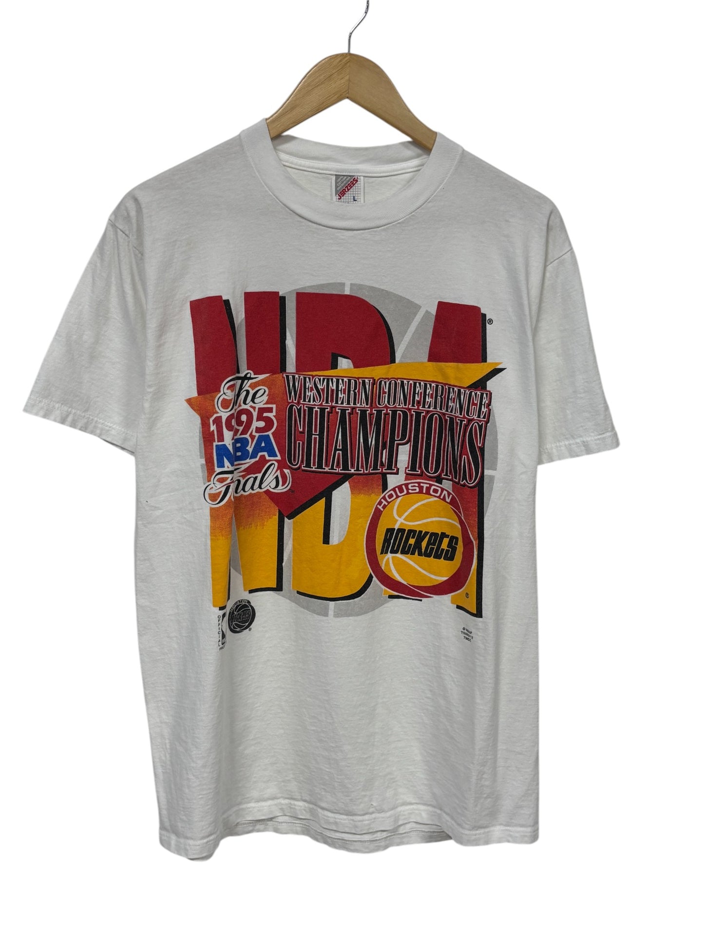 Vintage 1995 NBA Finals Houston Rockets Graphic Tee Size Large