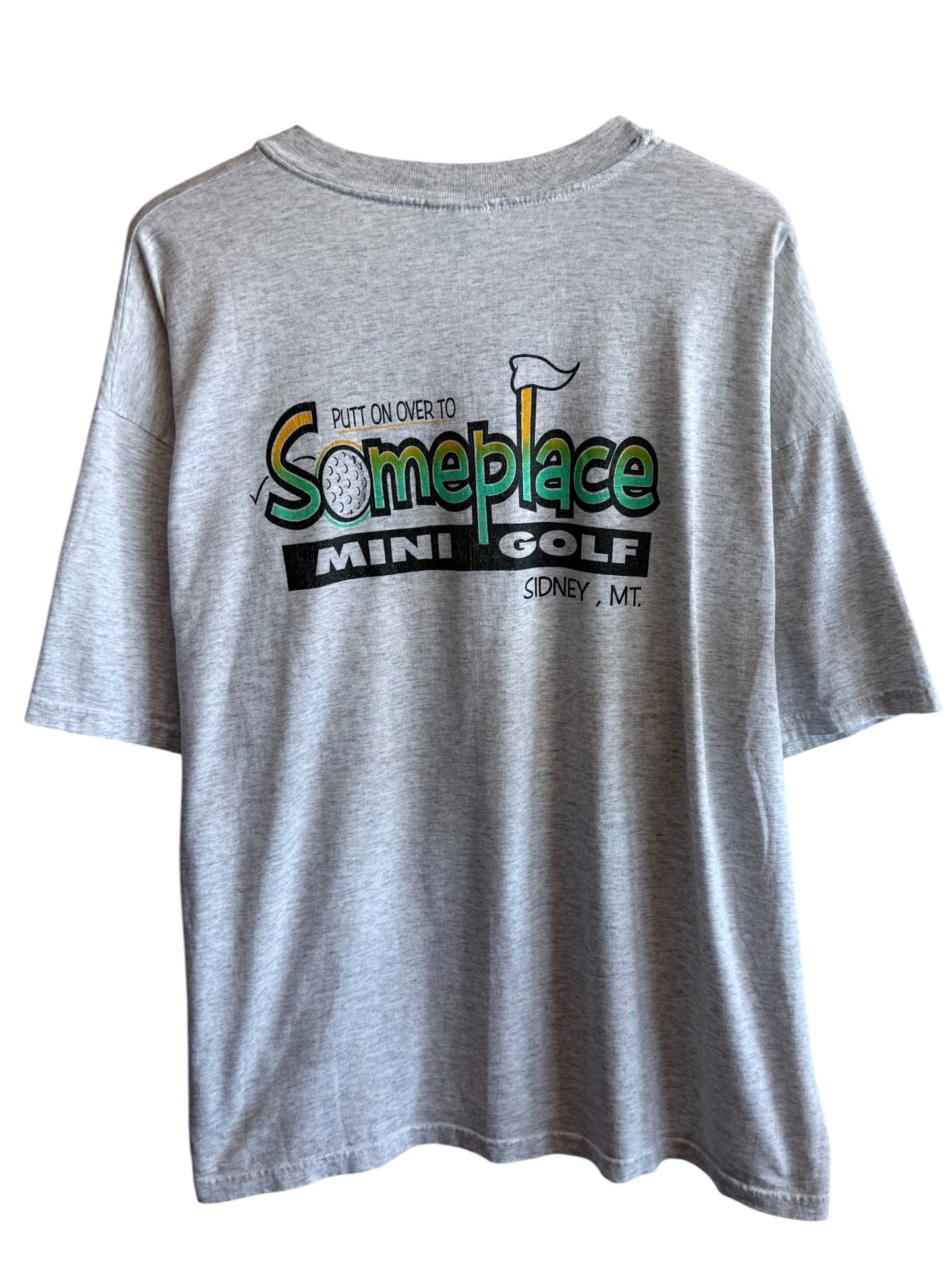 Vintage 90's Sidney Montana Someplace Mini Golf Graphic Tee Size XXL