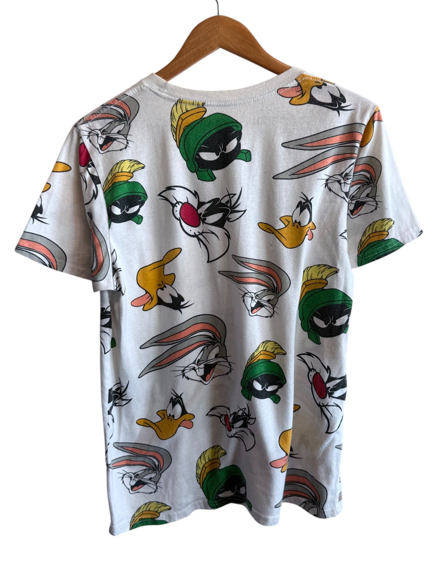 Vintage Y2K Looney Tunes Cartoon All Over Print Graphic Tee Size Medium