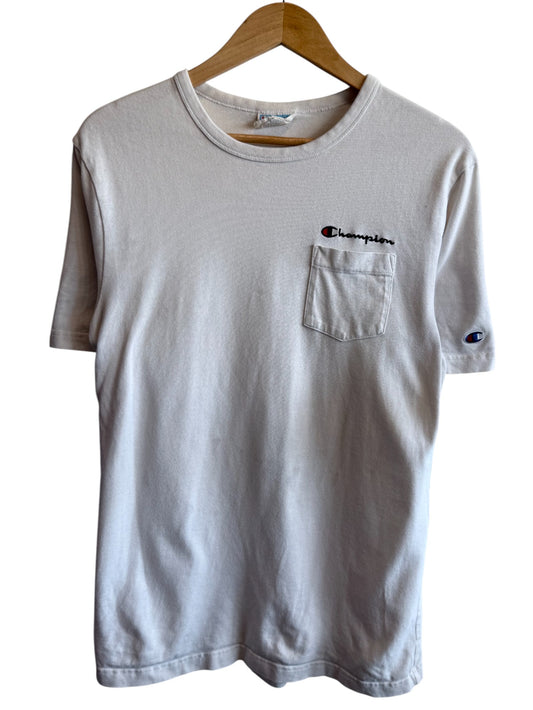 Vintage Y2K Champion White Pocket Tee Size Medium