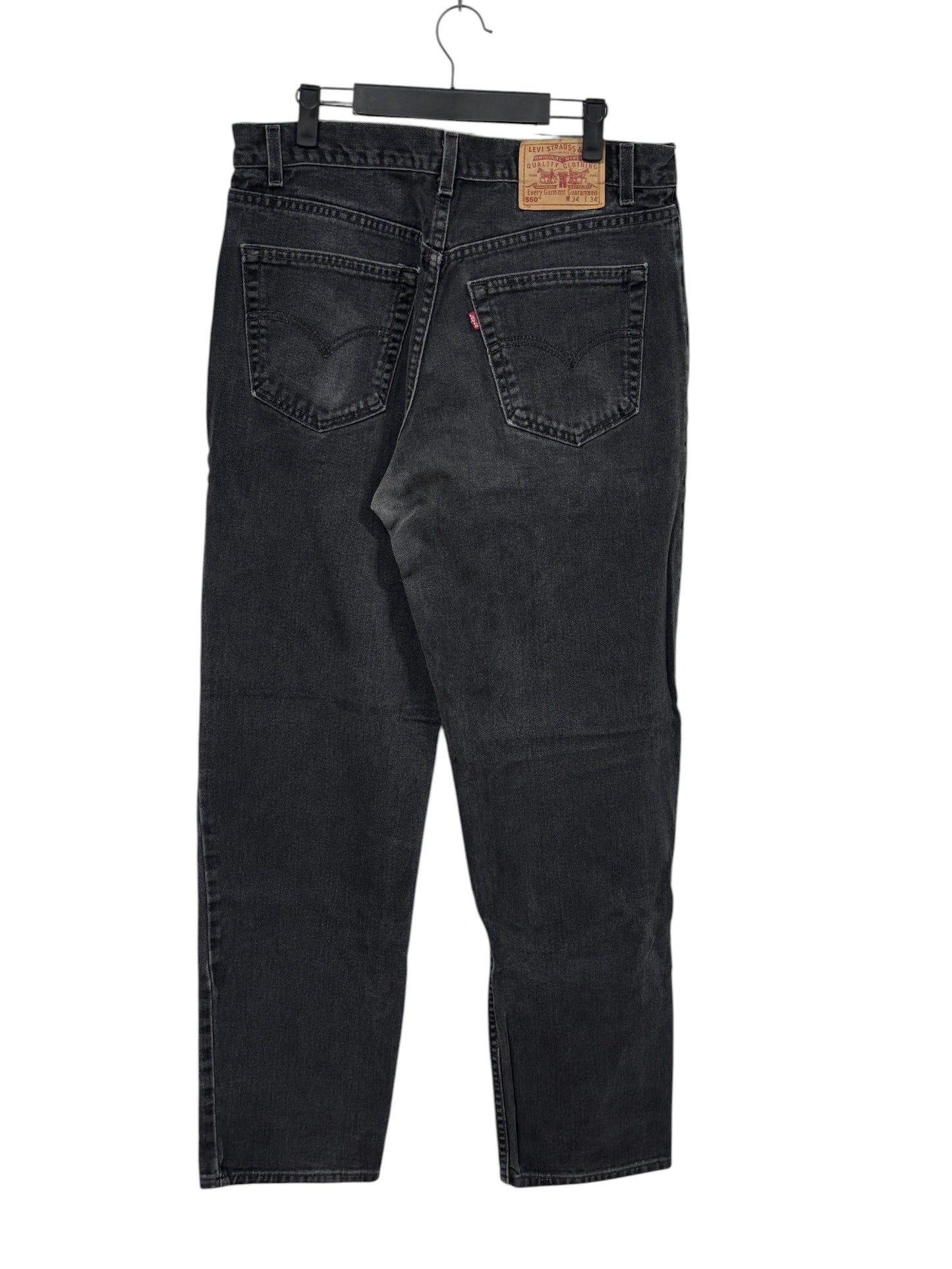 Vintage Levi's 550 Relaxed Fit Black Denim Jeans Size 33x32
