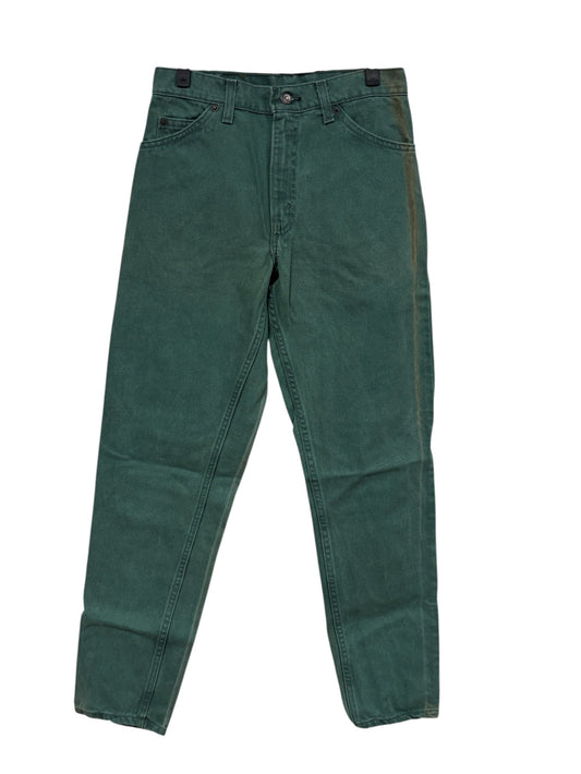 Vintage 90's Levi's Orange Tab Green Faded Denim Jeans Size 28x31