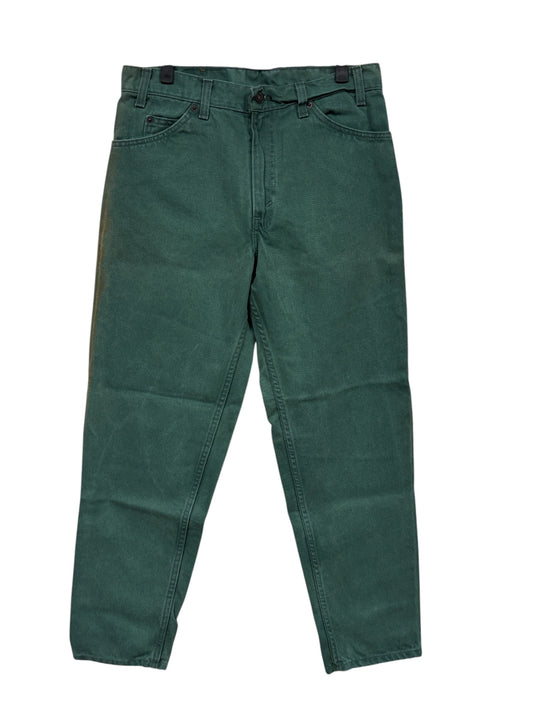 Vintage 90's Levi's Orange Tab Green Faded Denim Jeans Size 31x29