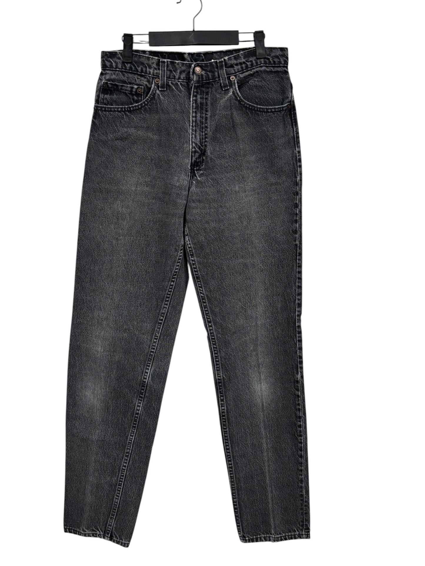 Vintage 90's Levi's 550 Made in USA Black Faded Denim Jeans Size 30x35