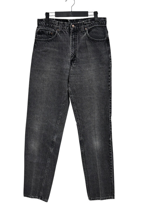 Vintage 90's Levi's 550 Made in USA Black Faded Denim Jeans Size 30x35