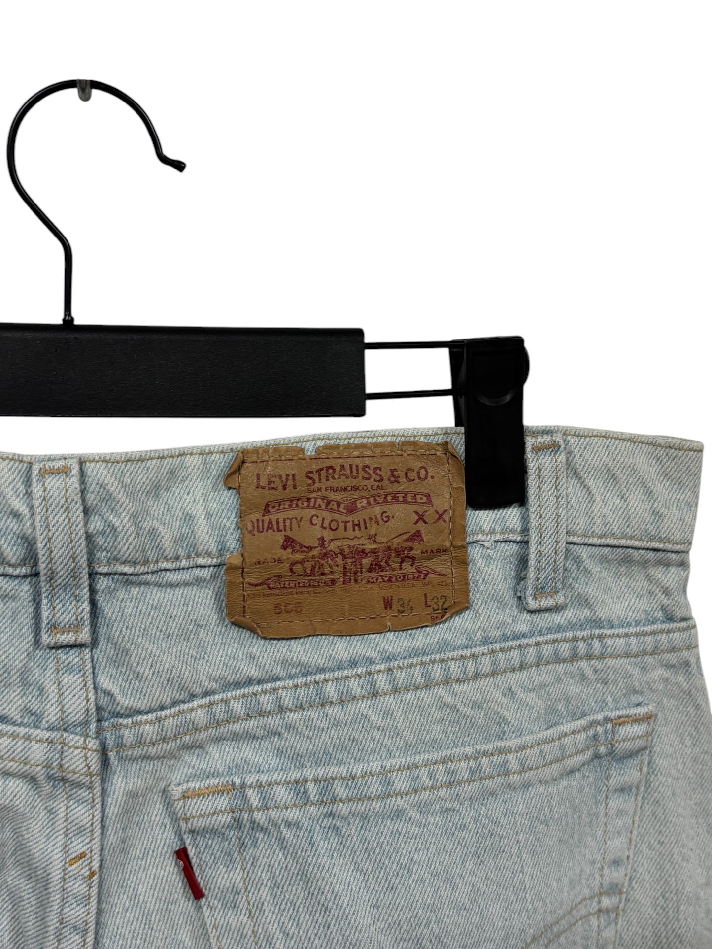 Vintage 90's Levi's 505 Light Wash Made in USA Denim Jeans Size 34x32
