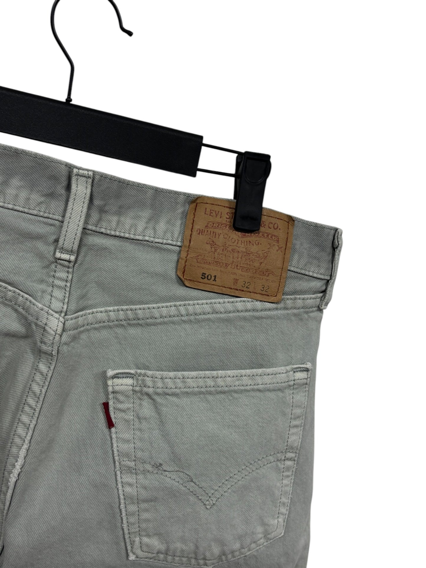 Vintage 90's Levi's 501 Made in USA Light Green Denim Jeans Size 31x31