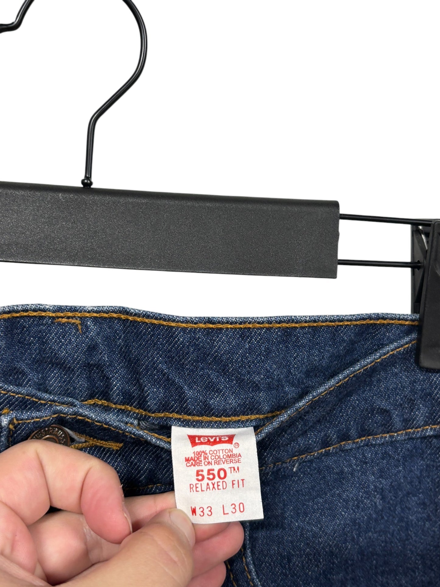 Vintage 90's Levi's 550 Relaxed Fit Dark Wash Denim Jeans Size 32x29