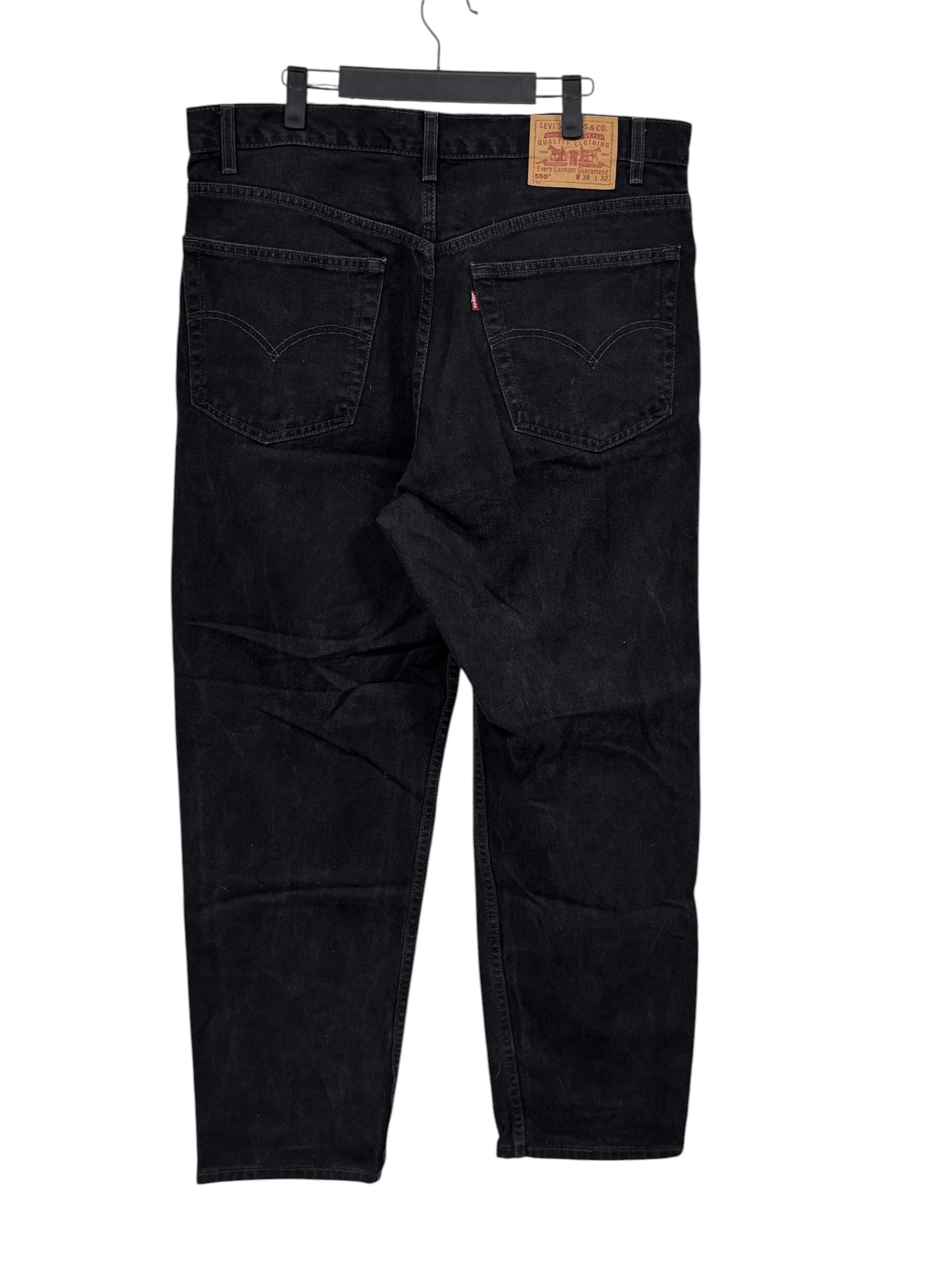 Vintage Levi's 550 Relaxed Fit Black Denim Jeans Size 38x32