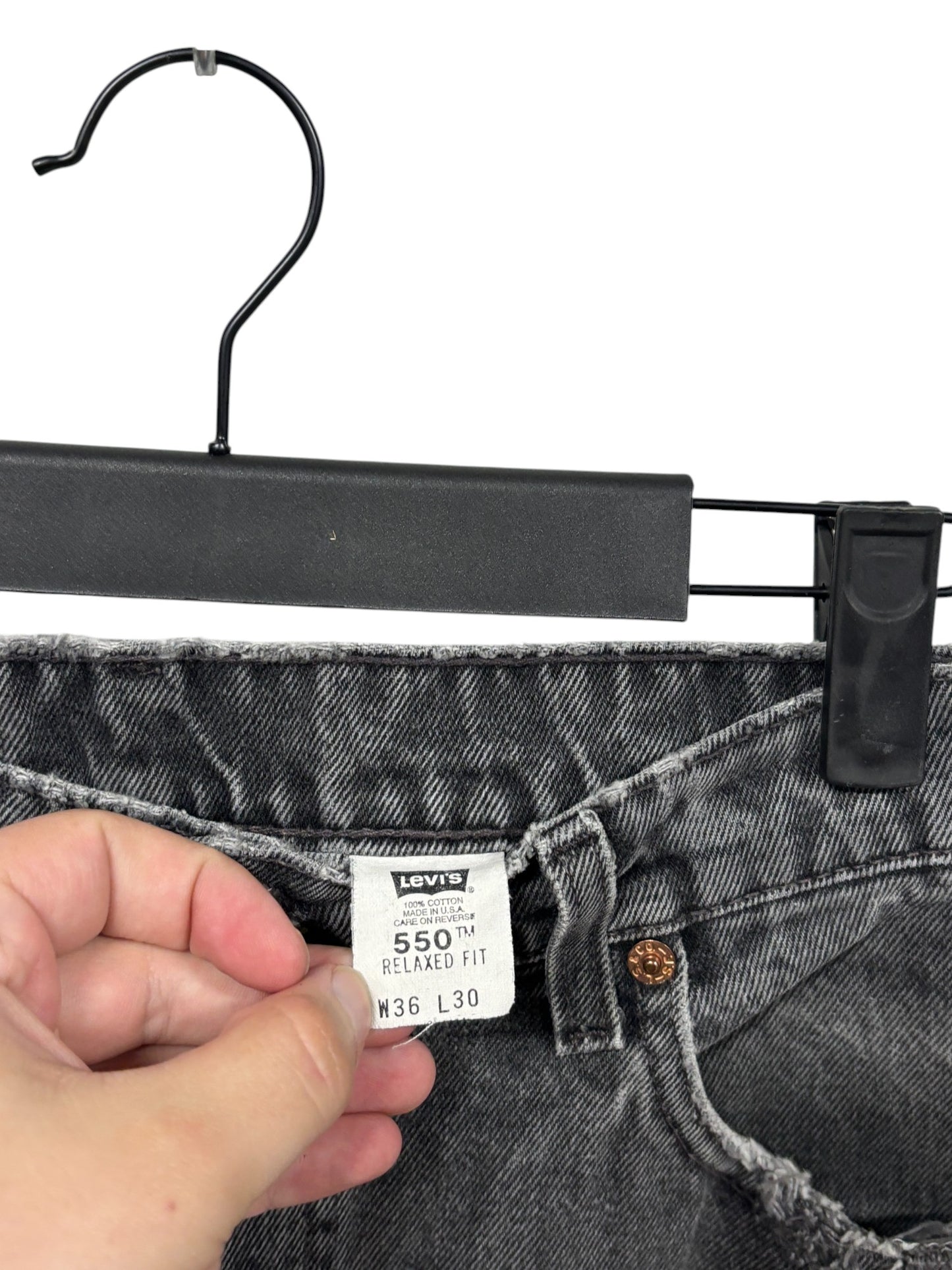 Vintage 90's Levi's 550 Relaxed Fit Black Denim Jeans Size 34x30