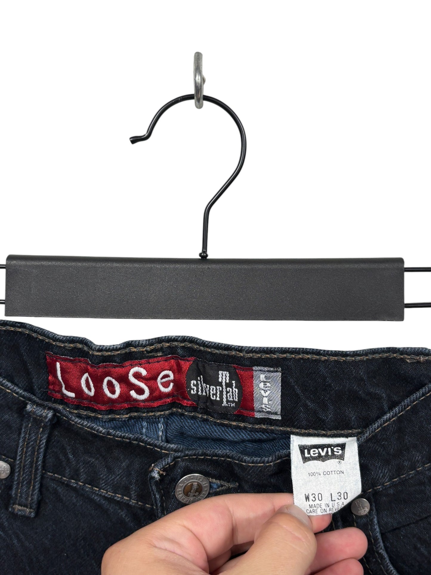 Vintage 90's Levi's Silvertab Loose Fit Made in USA Black Jeans Size 29x29