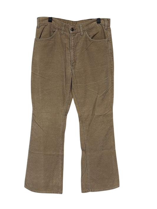 Vintage 70's Levi's Corduroy Light Brown Flared Leg Pants Size 32x31
