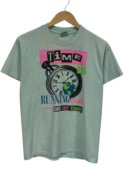 Vintage 1991 Time is Running Out Save Our Planet Tee Size Medium