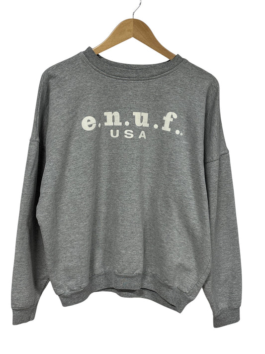 Vintage 90's ENUF Brand Grey Crewneck Sweater Size Large