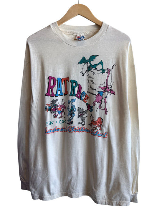 Vintage 90's Christian School Rat Race Marathon Shirt Size XL
