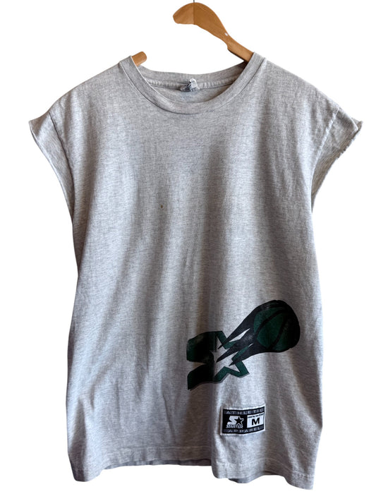 Vintage 90's Starter Grey Cutoff Basketball Tee Size Medium