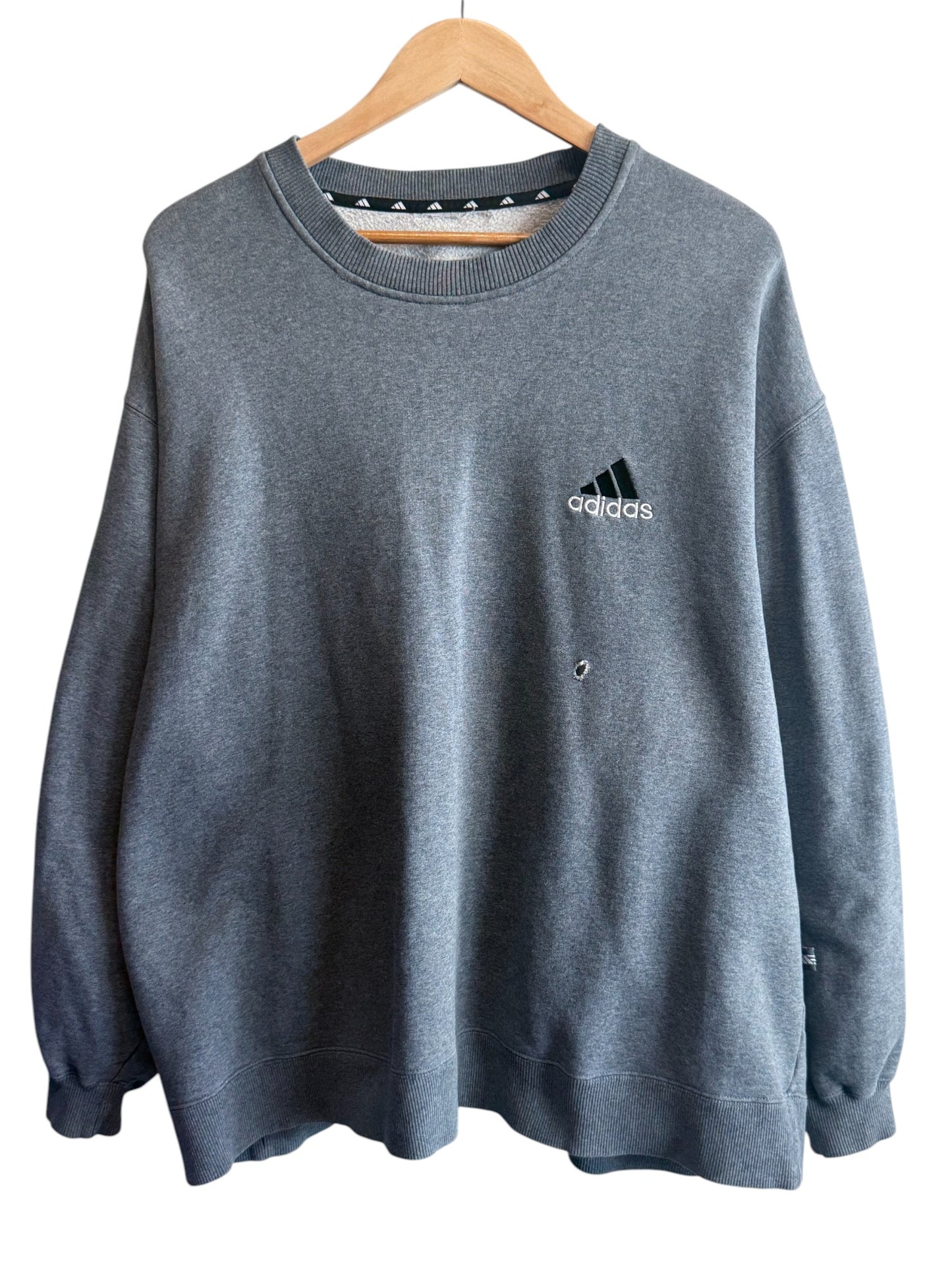 Vintage Y2K Adidas Classic Logo Grey Sweater Size XL