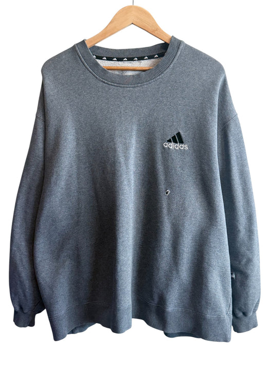 Vintage Y2K Adidas Classic Logo Grey Sweater Size XL