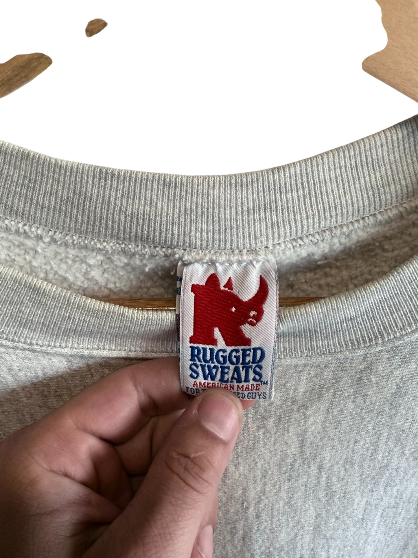 Vintage 90's Kellogg Reverse Weave Grey Crewneck Sweater Size XXL