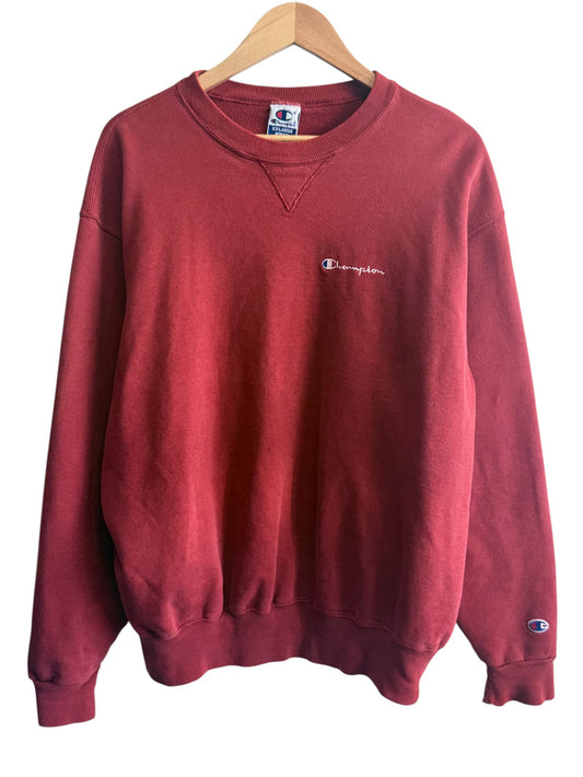 Vintage 90's Champion Red Script Spellout Sweater Size XXL