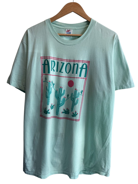 Vintage 90's Arizona Cactus Art Graphic Tee Size XL