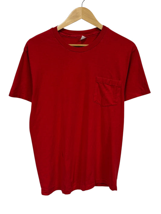 Vintage 80's Hanes Red Blank Pocket Tee Size Large