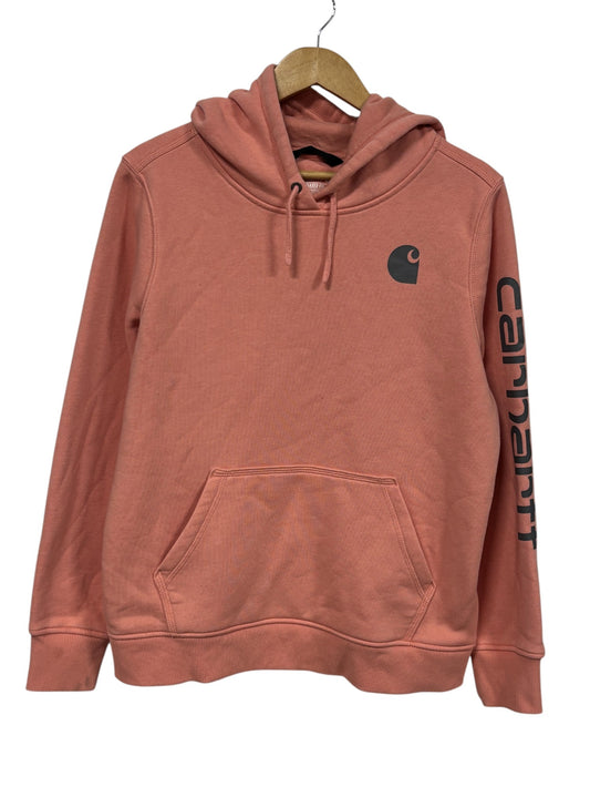 Carhartt Women's Classic Logo Pink Pullover Hoodie Size Large