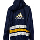 Vintage 90's Adidas Big Logo Navy Blue Gold Windbreaker Jacket Size XL