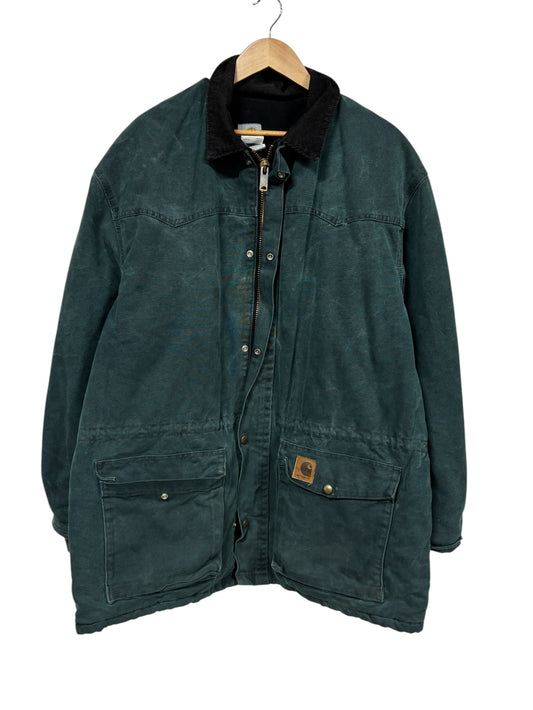 Vintage Carhartt C08 Hunter Green Work Jacket Size XL