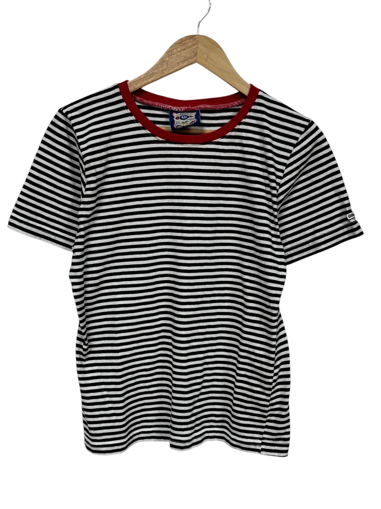 Vintage 90's Women's Gimmie International Striped Tee Size Medium