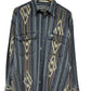 Vintage Fryday Western Aztec Print Button Up Brushpopper Shirt Size Medium
