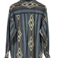 Vintage Fryday Western Aztec Print Button Up Brushpopper Shirt Size Medium
