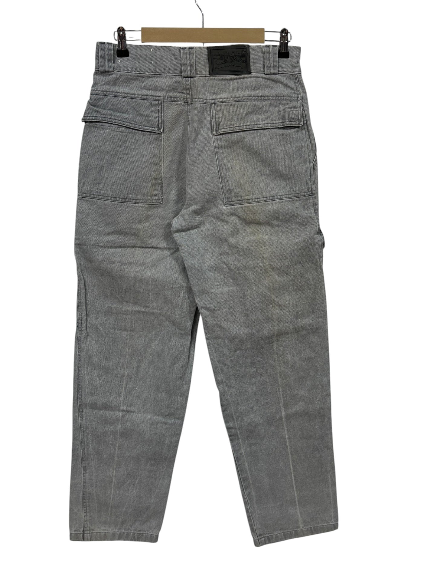 Vintage 90's Women's Le Tigre Grey Cargo Denim Jeans Size 31x31