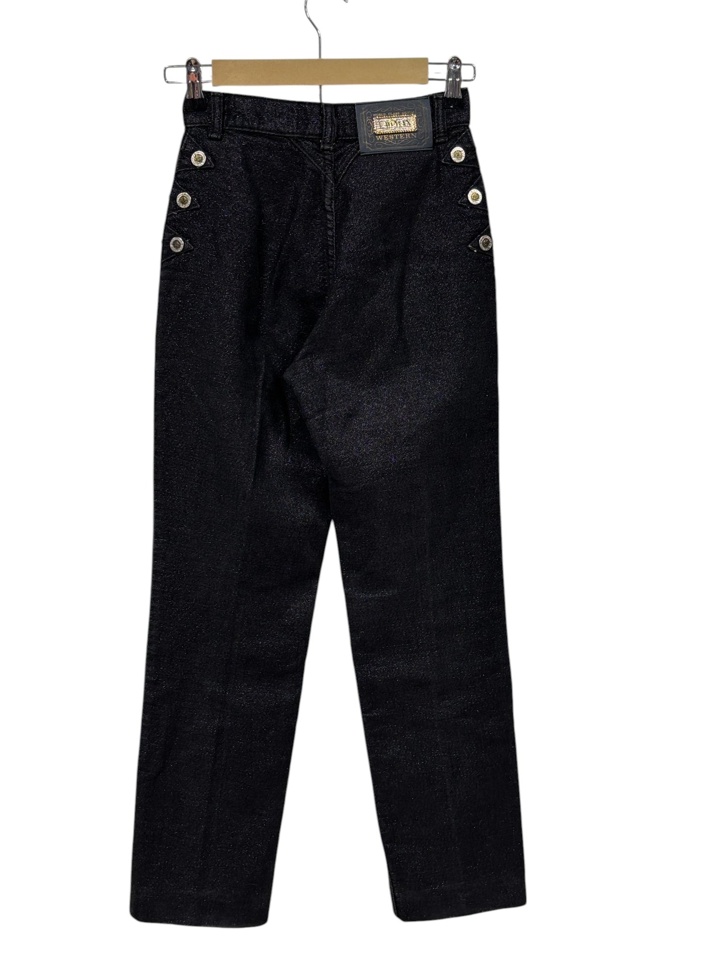 Vintage Women's Lawman Western Black Denim High Waist Jeans Size 24x28