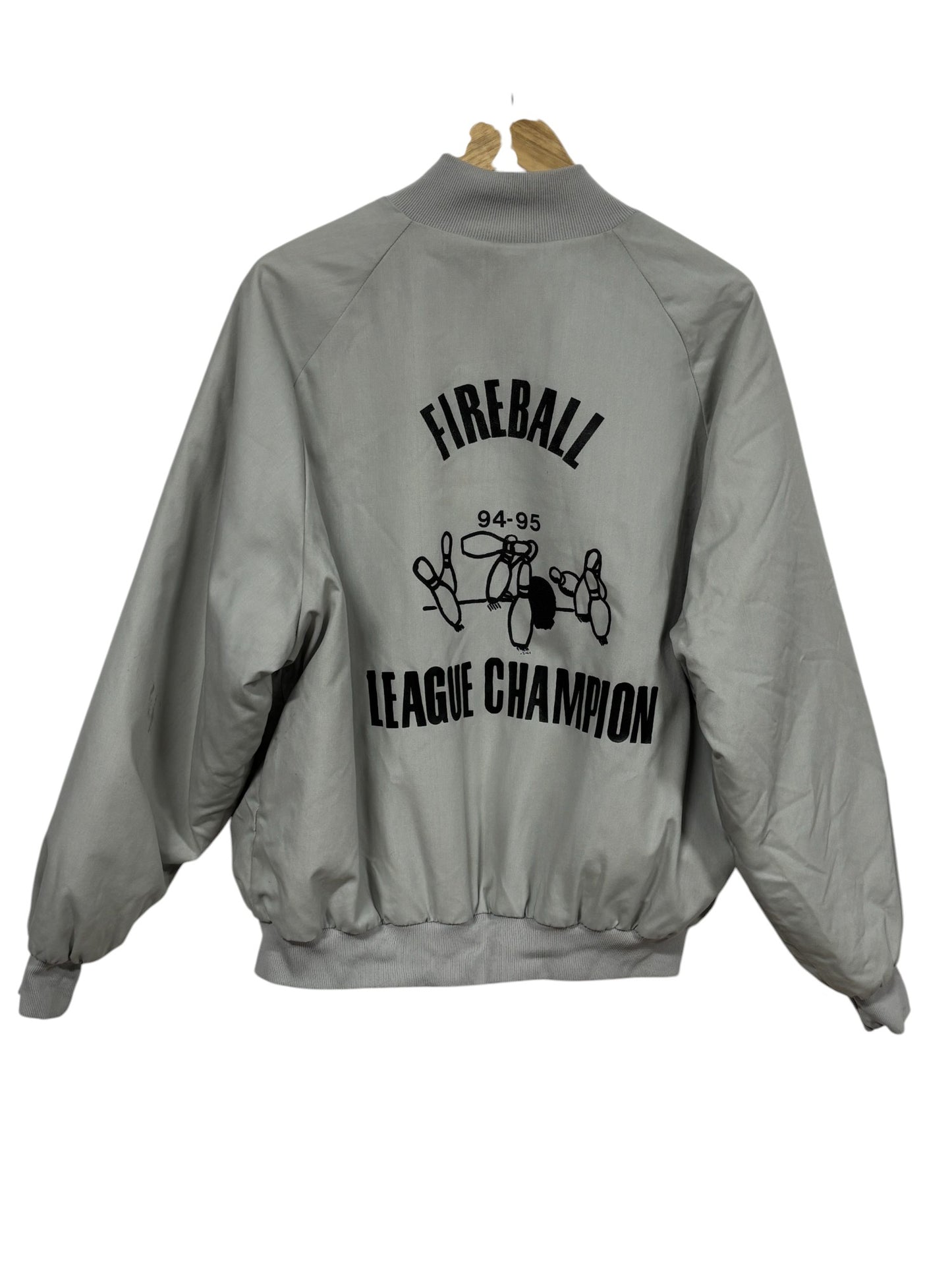 Vintage 90's Fireball League Bowling Champion Bomber Jacket Size XL